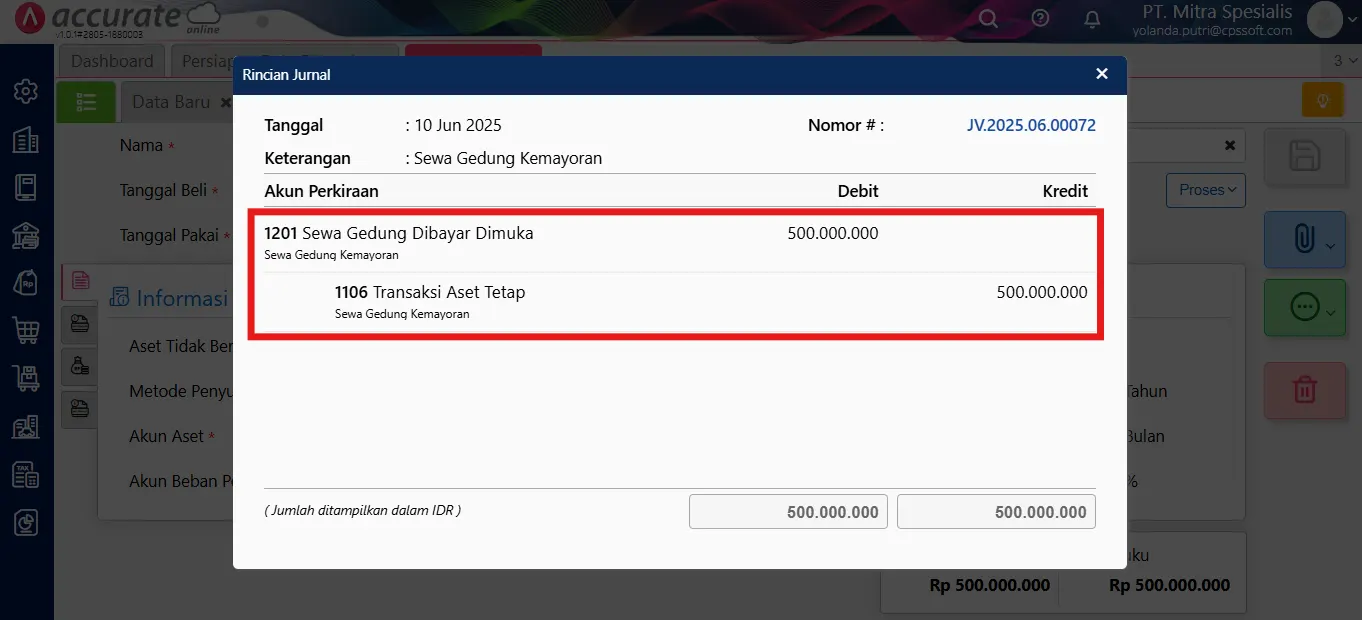 11 Pengakuan biaya dimuka menggunakan fitur aset tetap